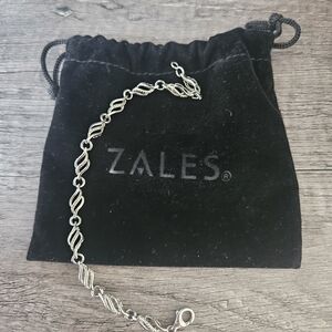 Zales Diamond Accent Wing Link Bracelet in Sterling Silver - 7.5"